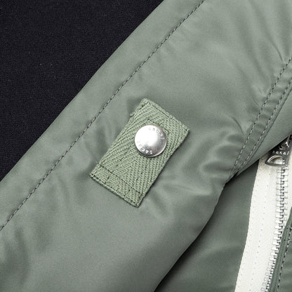 Nylon Twill X Sponge Sweat Hoodie - Navy/Khaki