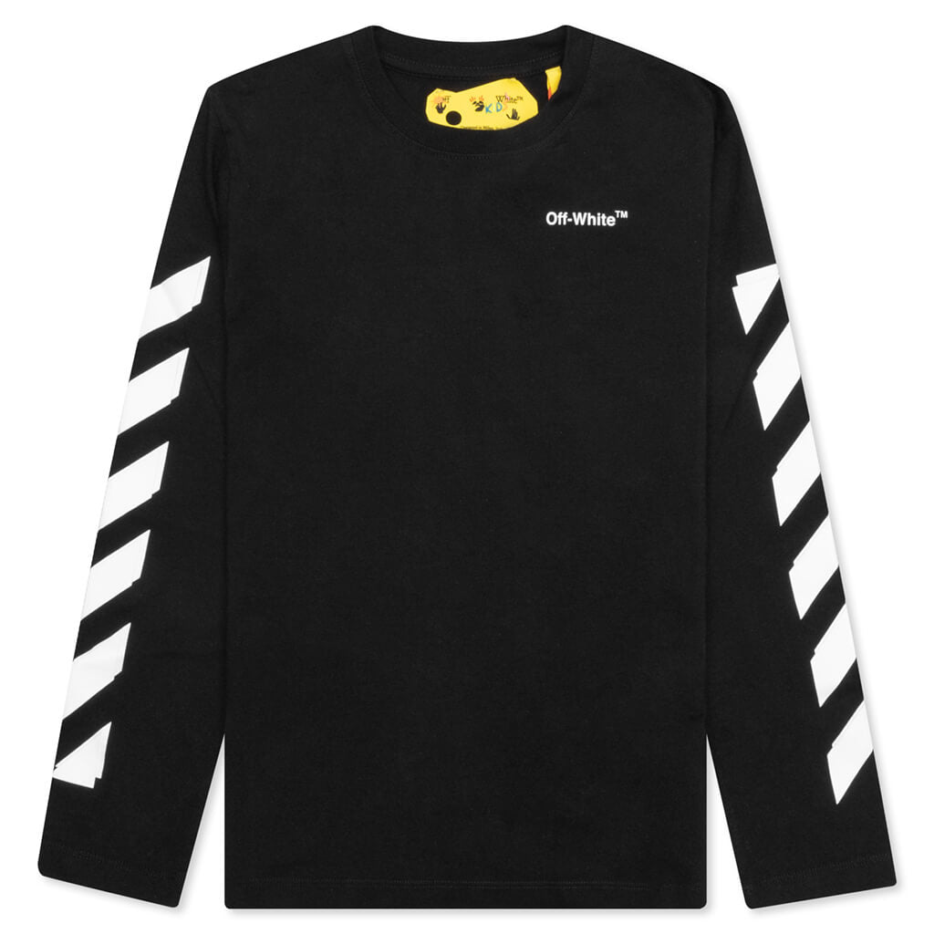 Kids Rubber Arrow L/S Tee - Black/White
