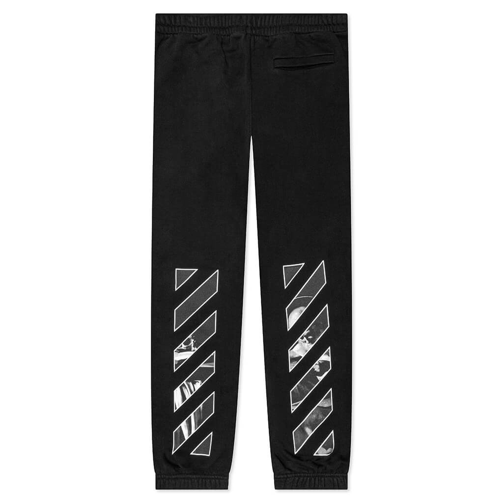 Caravaggio Diag Slim Sweatpant - Black/White