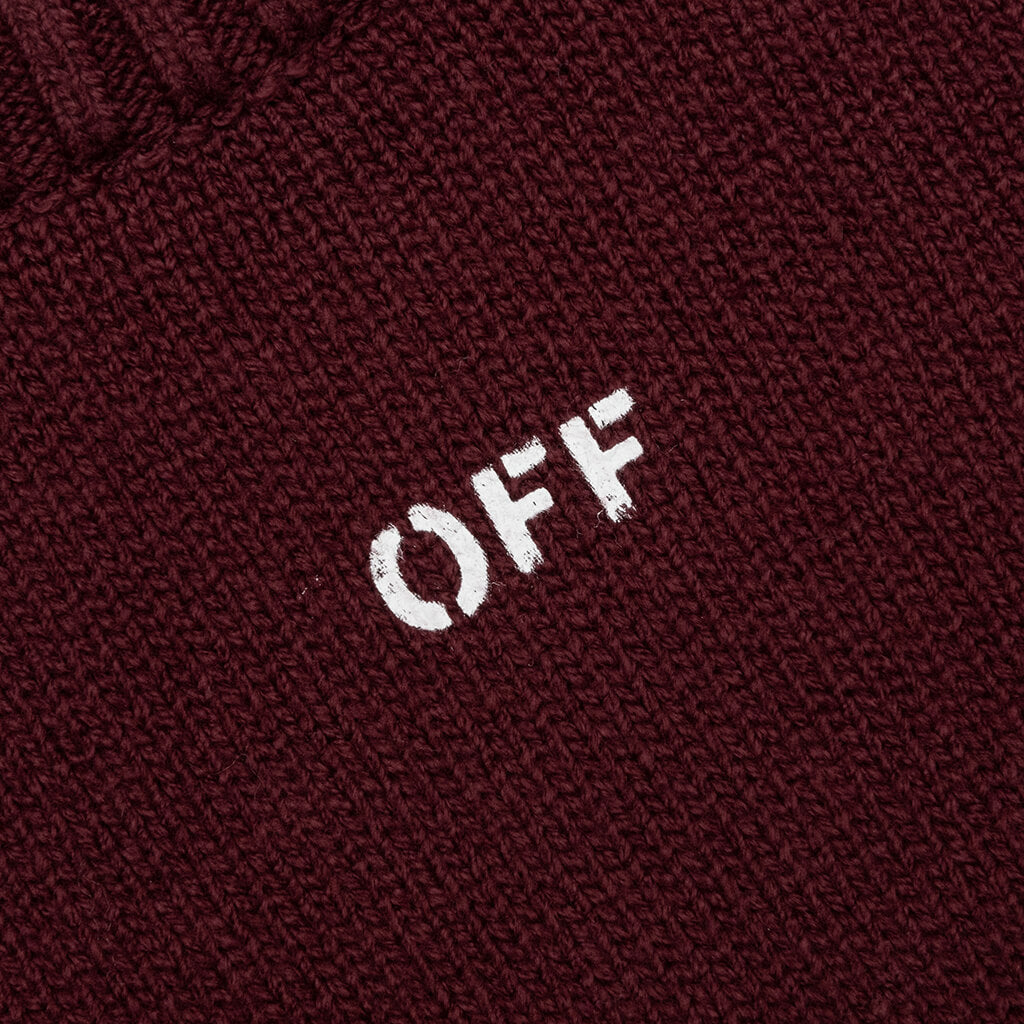 Diag Arrow Knit Crewneck - Barolo White