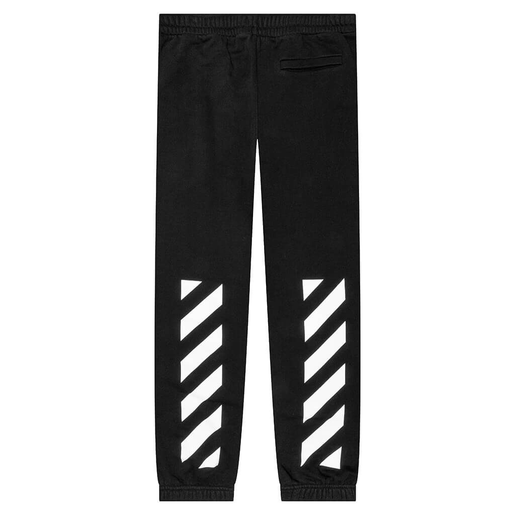 Diag Helvetica Slim Sweatpant - Black/White