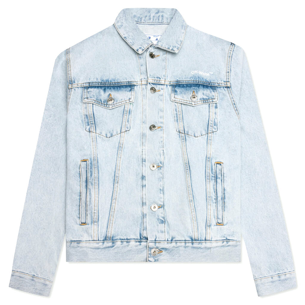 Diag Tab Slim Denim Jacket - Bleach Blue