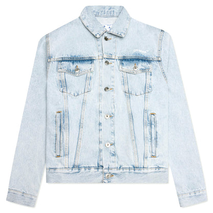 Diag Tab Slim Denim Jacket - Bleach Blue