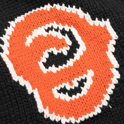 OW Patch Knit Cardigan - Black/Orange