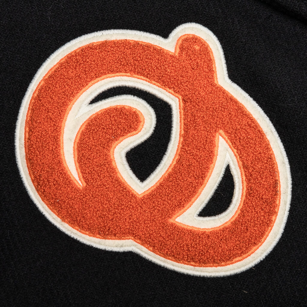 OW Patch Leather Sleeve Varsity - Black/Orange