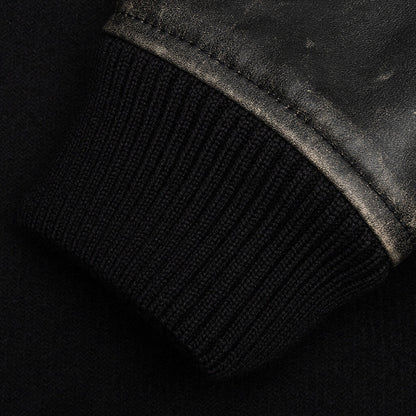 OW Patch Leather Sleeve Varsity - Black/Orange