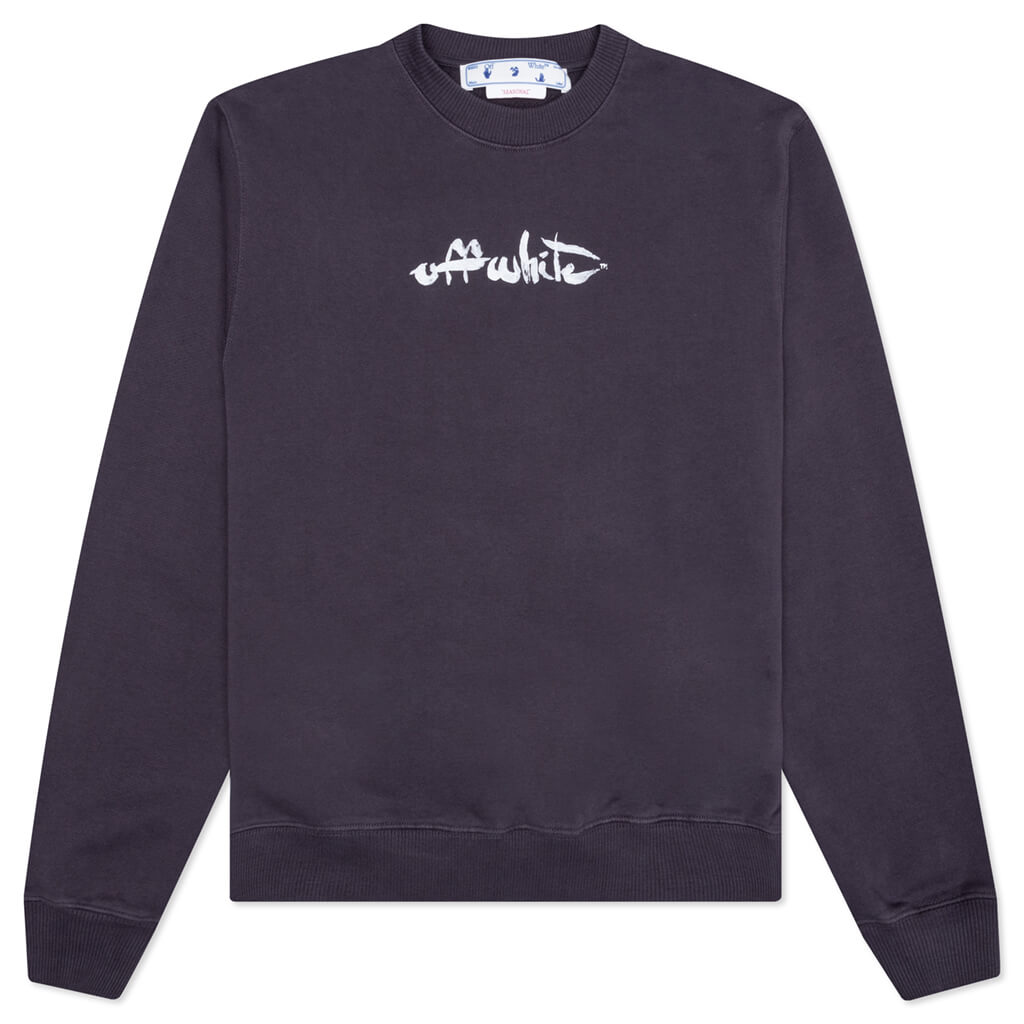 Paint Arrow Slim Crewneck - Aubergine/White