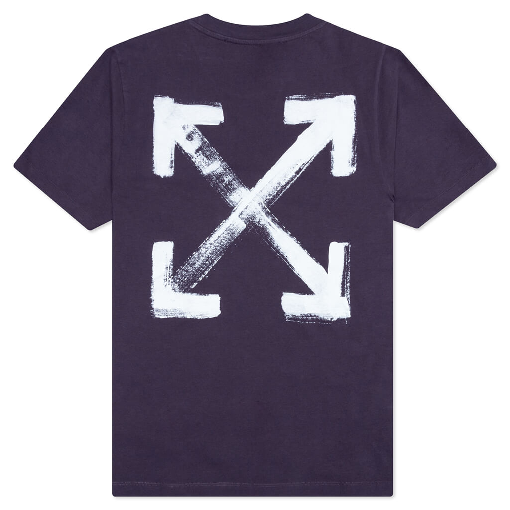 Paint Arrow Slim S/S Tee - Aubergine/White