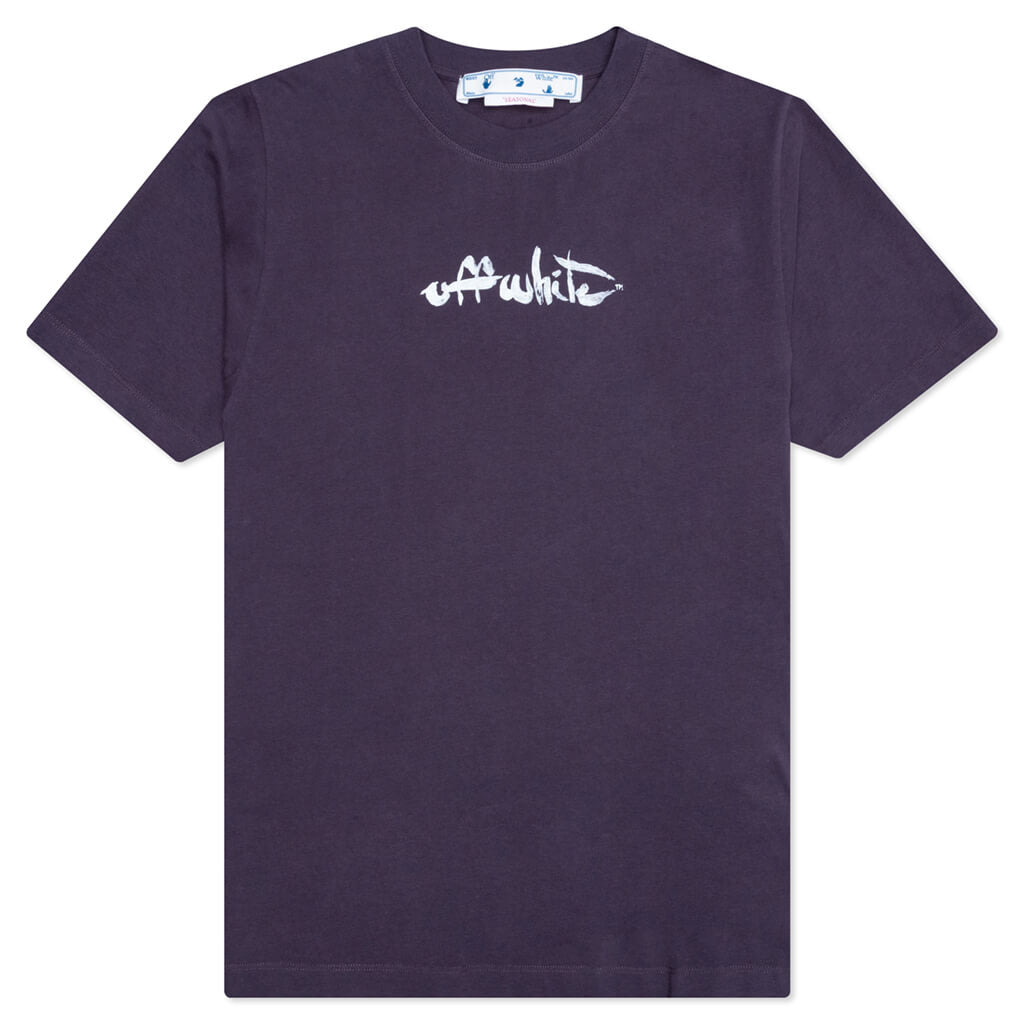 Paint Arrow Slim S/S Tee - Aubergine/White