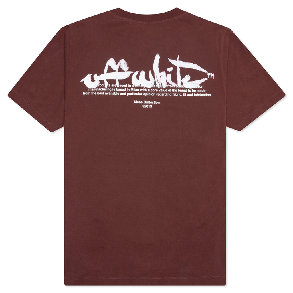 Paint Script Over Skate S/S Tee - Barolo/White