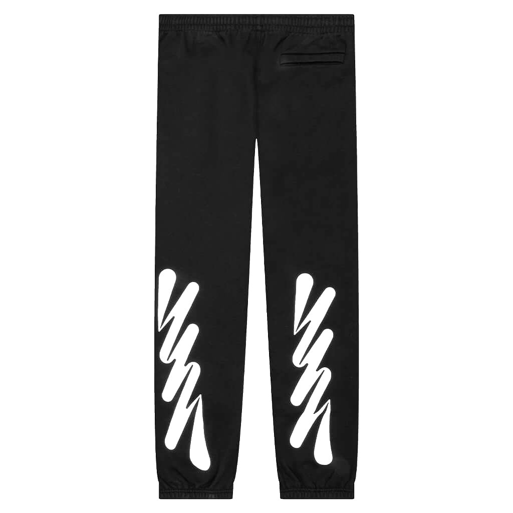 Wave Diag Slim Sweatpant - Black/White