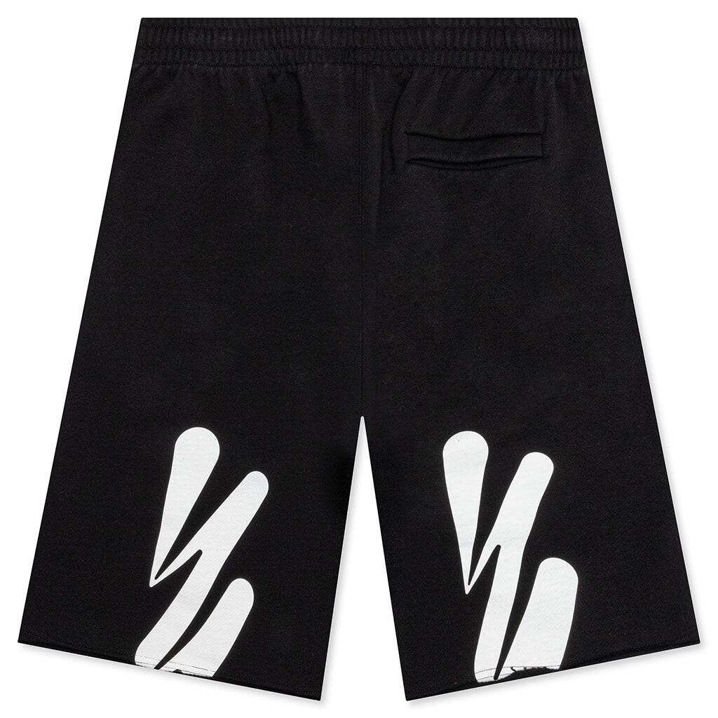 Wave Diag Sweatshorts - Black/White