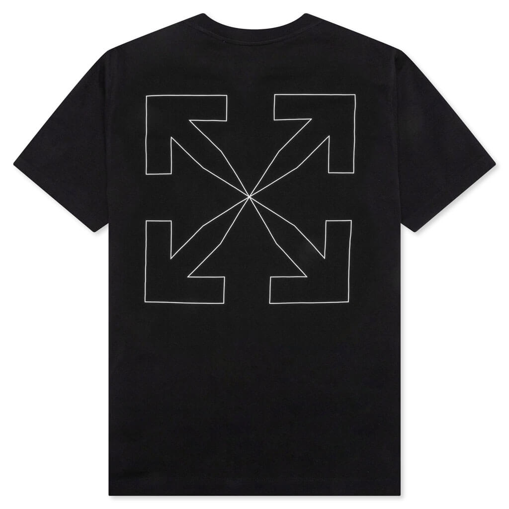 Outline Arrow Over S/S Tee - Black/White