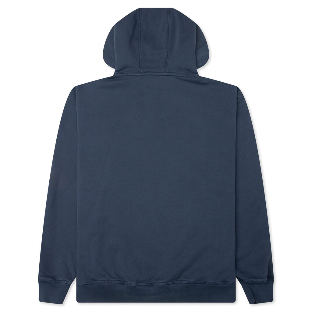 Oval Logo Hooded Sweatshirt - Washed Blue