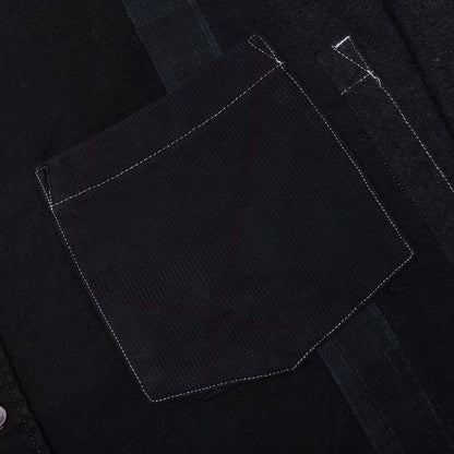 Over Dye 7 Cuts Wide Shirt - Black