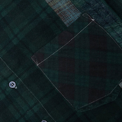 Over Dye 7 Cuts Wide Shirt - Green