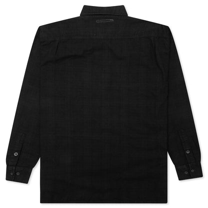 Over Dyed Ribbon Shirt - Black