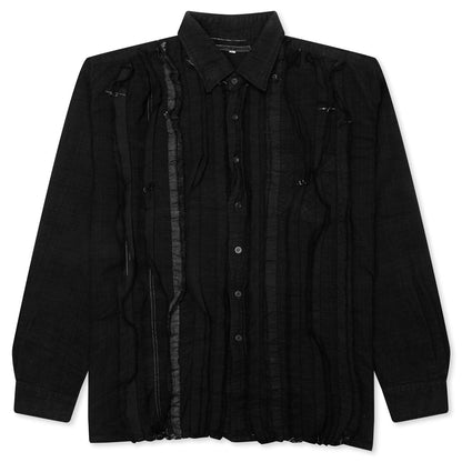 Over Dyed Ribbon Shirt - Black
