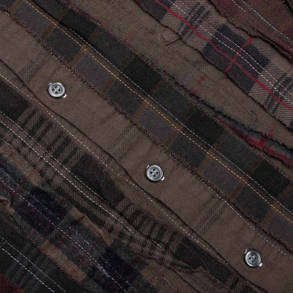Over Dyed Ribbon Shirt - Brown