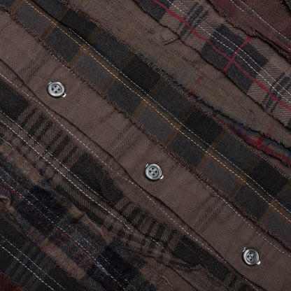 Over Dyed Ribbon Shirt - Brown