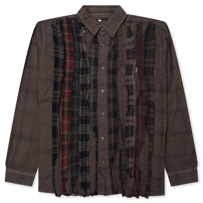 Over Dyed Ribbon Shirt - Brown