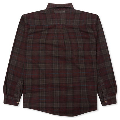 Over Dyed Ribbon Shirt - Brown