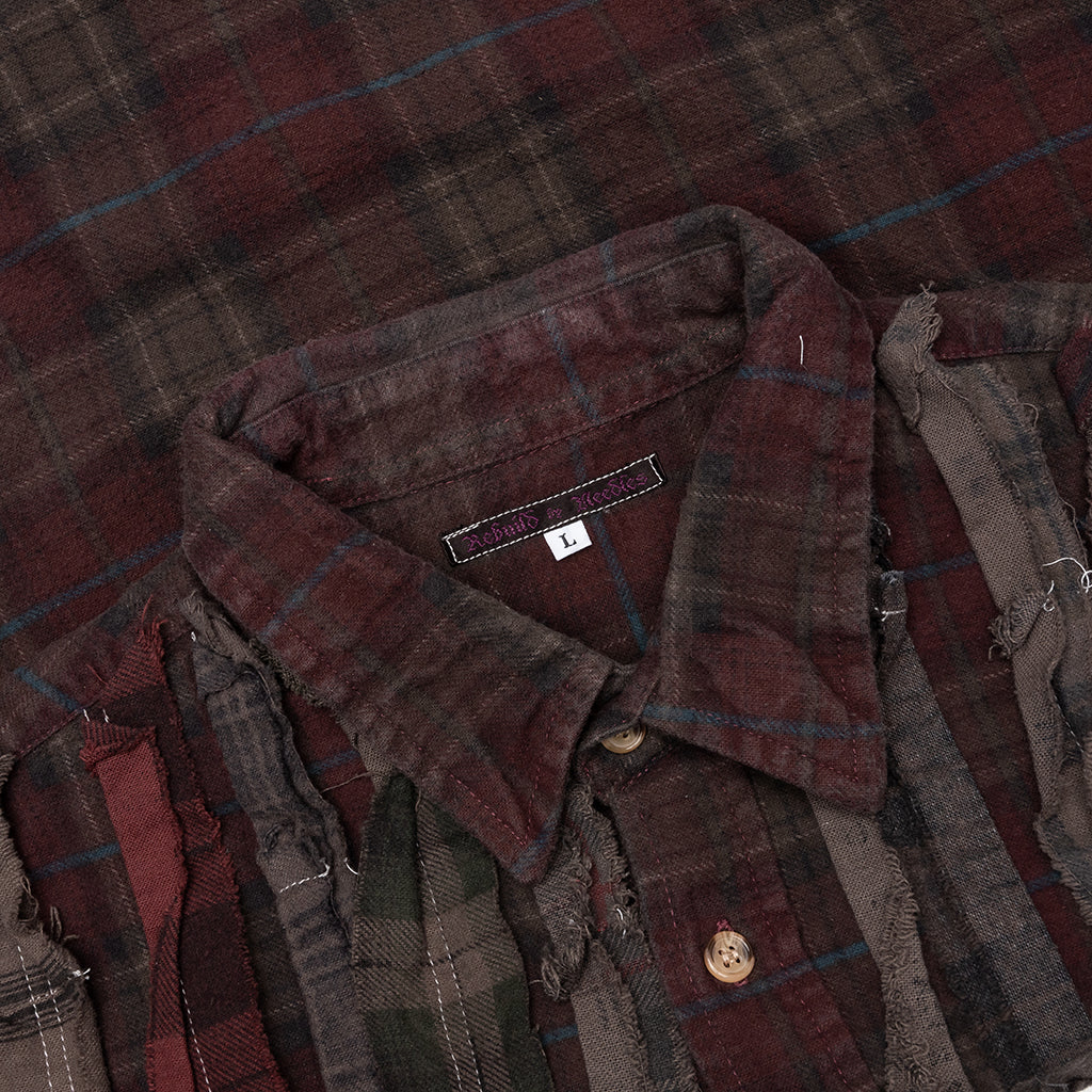 Over Dyed Ribbon Shirt - Brown