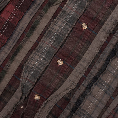 Over Dyed Ribbon Shirt - Brown