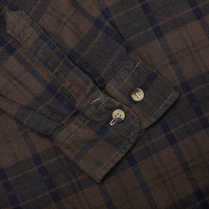 Over Dyed Ribbon Shirt - Brown