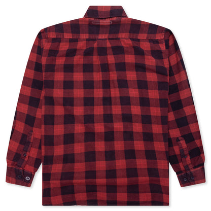 Over Dyed Ribbon Shirt - Red