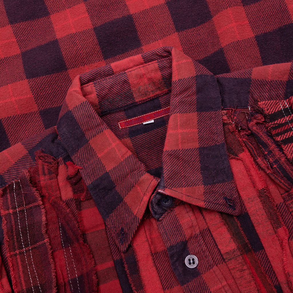 Over Dyed Ribbon Shirt - Red