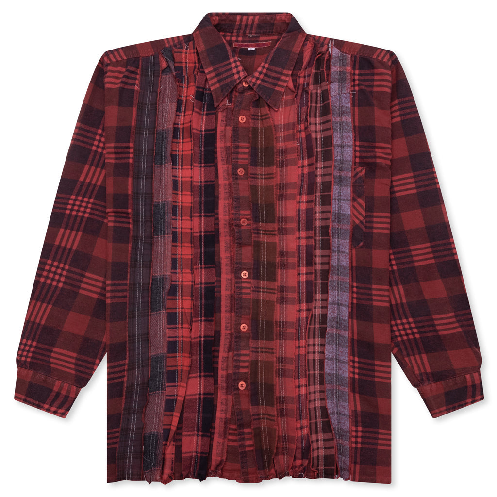 Over Dyed Ribbon Shirt - Red