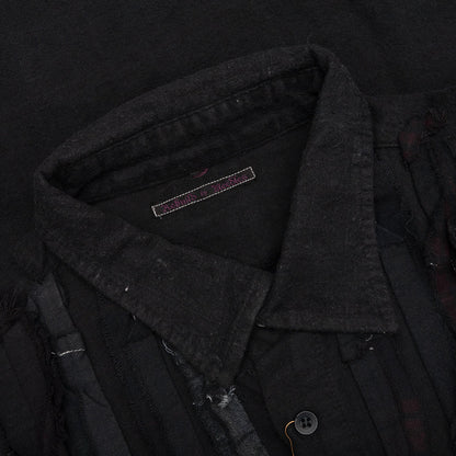 Over Dyed Ribbon Wide Shirt - Black