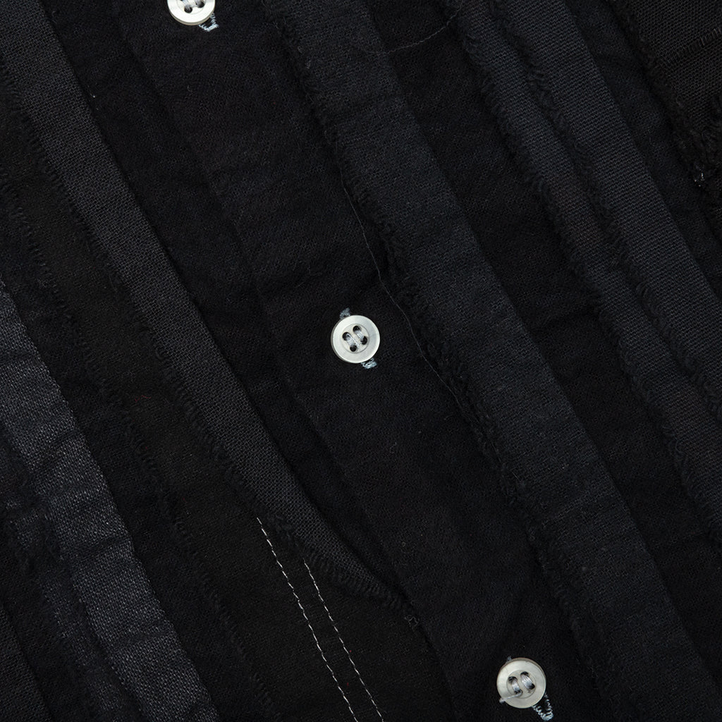 Over Dyed Ribbon Wide Shirt - Black
