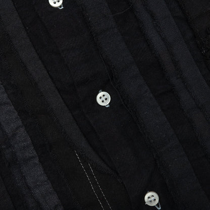 Over Dyed Ribbon Wide Shirt - Black