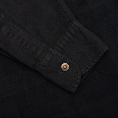 Over Dyed Ribbon Wide Shirt - Black