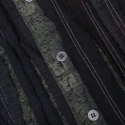 Over Dyed Ribbon Wide Shirt - Black