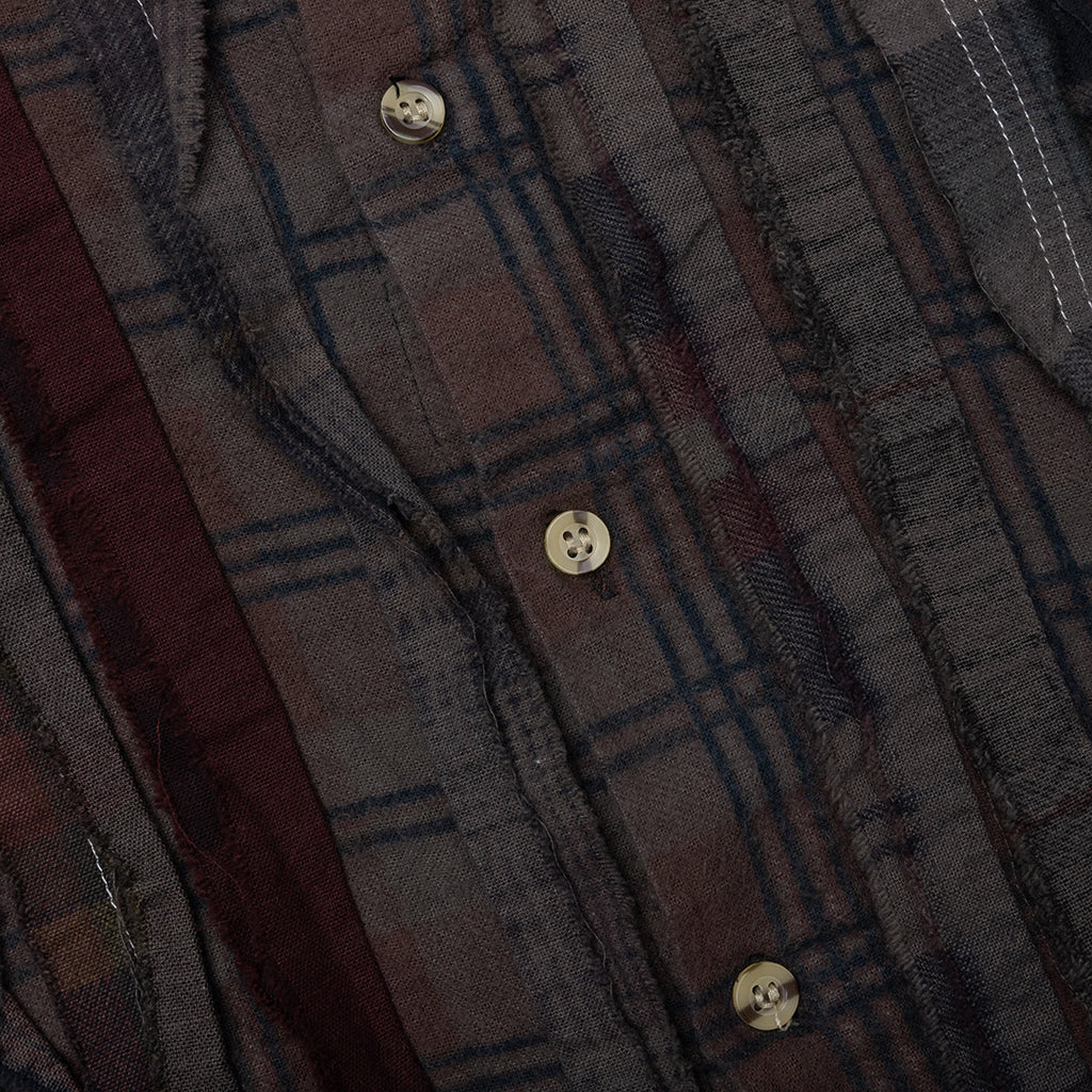 Over Dyed Ribbon Wide Shirt - Brown