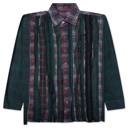Over Dyed Ribbon Wide Shirt - Green
