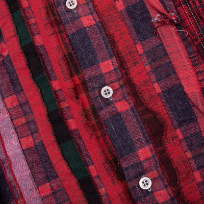 Over Dyed Ribbon Wide Shirt - Red