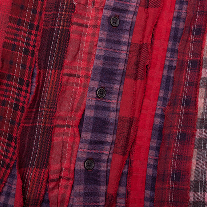 Over Dyed Ribbon Wide Shirt - Red