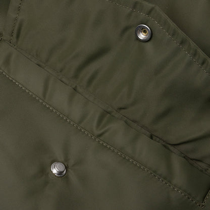 Oversized Curved Hem Bomber Jacket - Olive