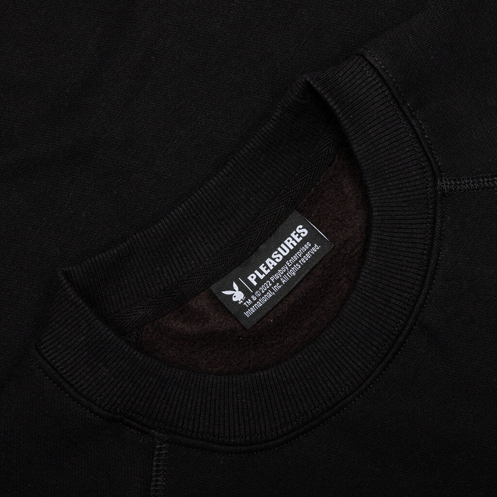 PLEASURES x Playboy Bunny Logo Crewneck - Black