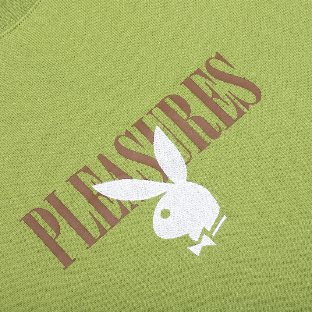 PLEASURES x Playboy Bunny Logo Crewneck - Green