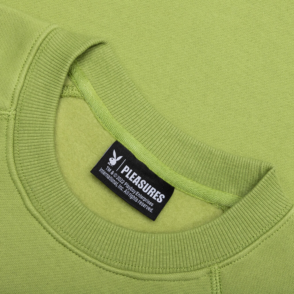 PLEASURES x Playboy Bunny Logo Crewneck - Green