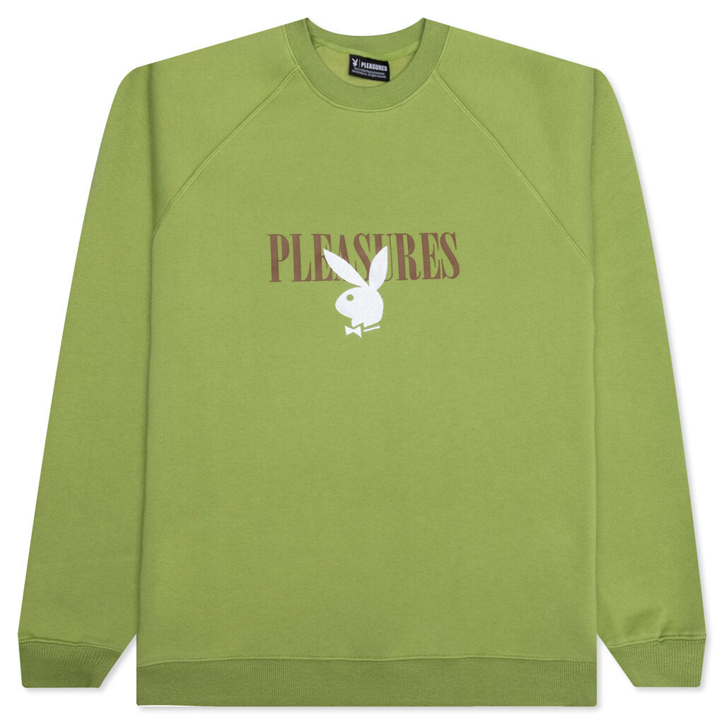 PLEASURES x Playboy Bunny Logo Crewneck - Green
