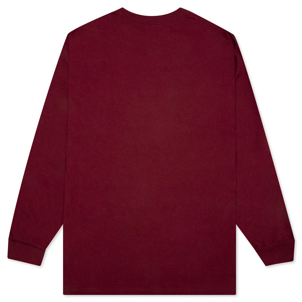 Core Embroidered L/S Shirt - Burgundy