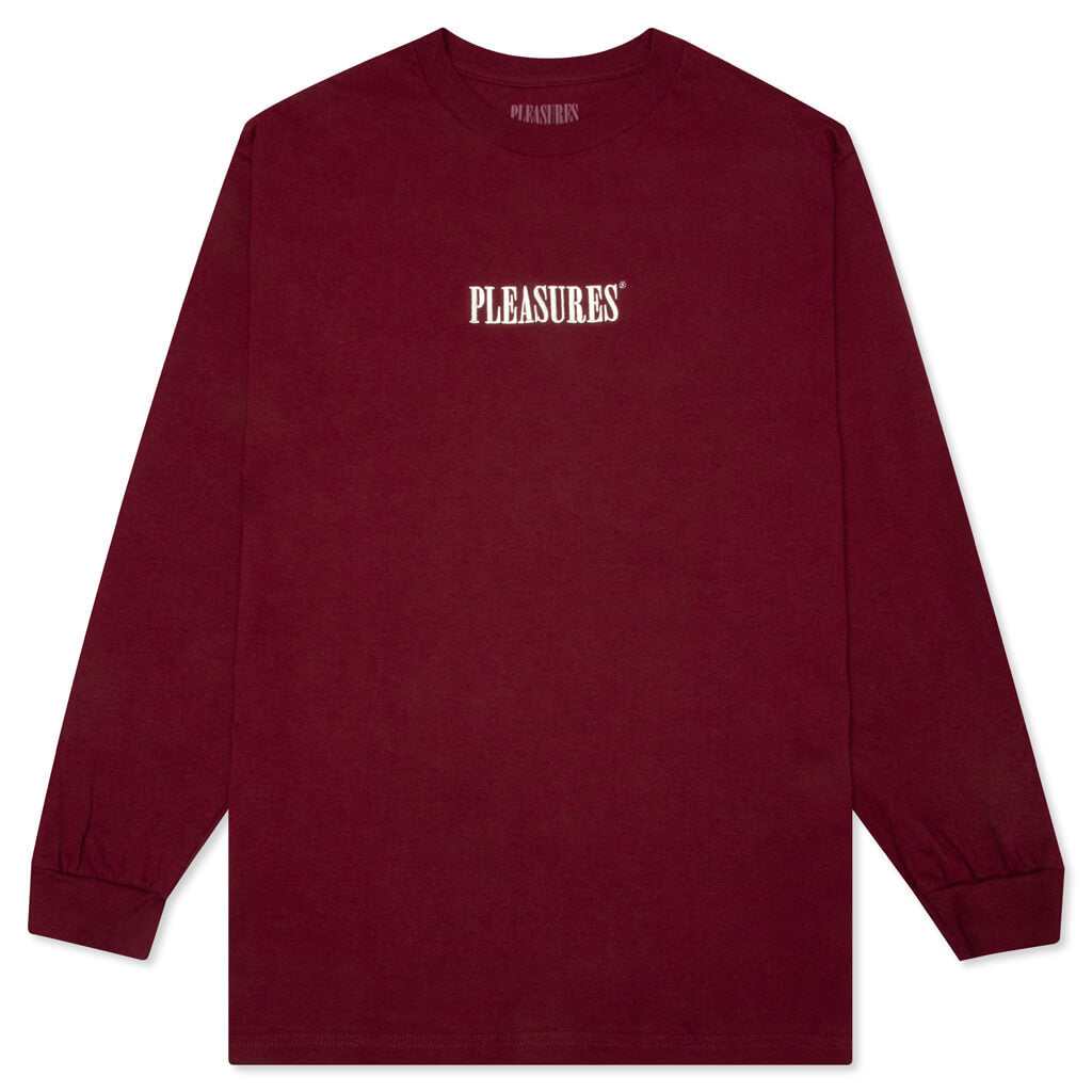 Core Embroidered L/S Shirt - Burgundy