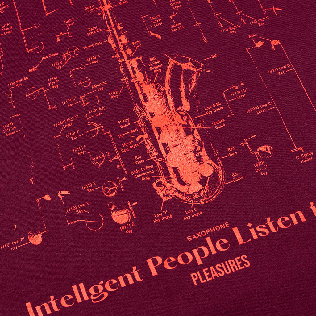 Saxophone T-Shirt - Burgundy