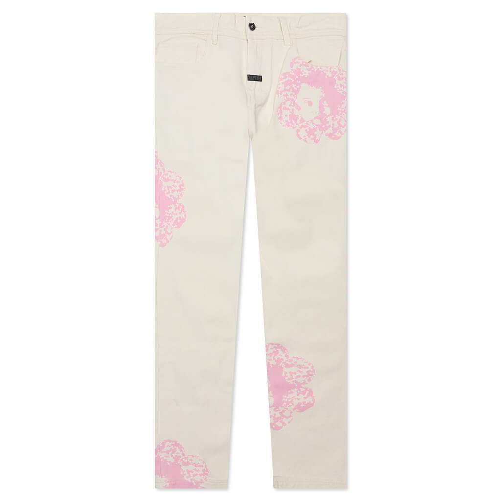 Special Printed Denim Pant - Natural